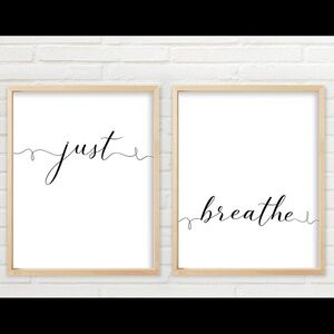 DreamTree Prints “Just Breathe” 11x14 Art Prints NIP Wall Art Yoga